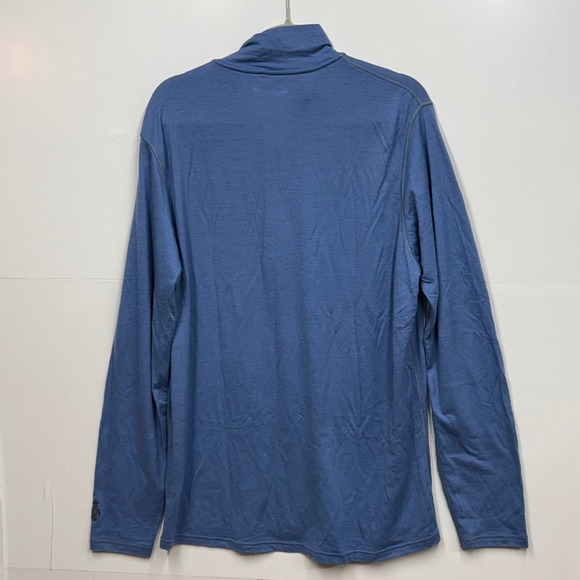 Smartwool Mens XL Blue 100% Merino Wool 1/4 Zip Long Sleeve Shirt Made Vietnam - Picture 2 of 13